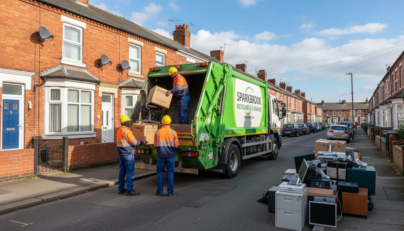 Professional Office Clearance team in Sparkbrook loading waste into van