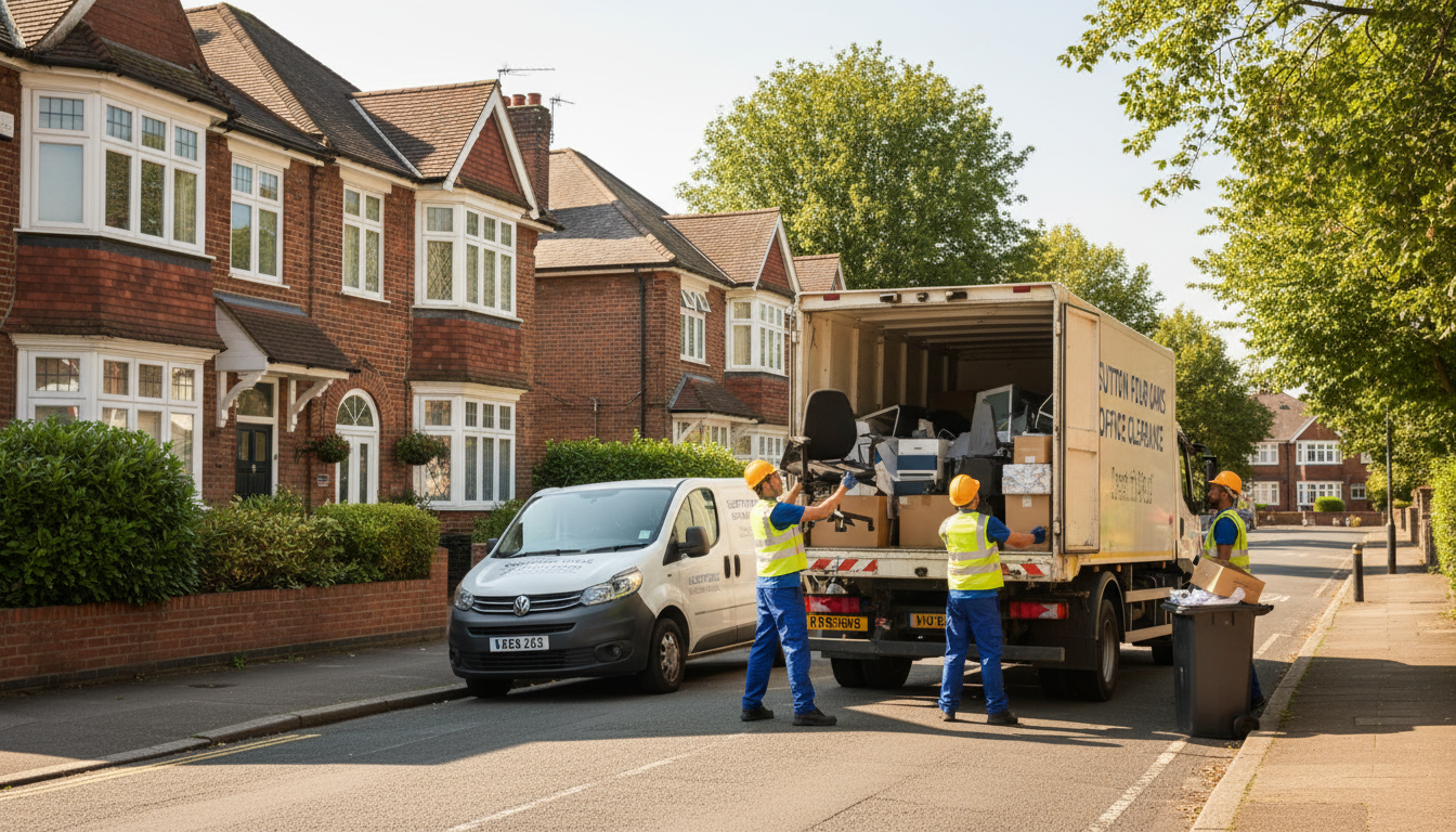 Professional Office Clearance team in Sutton Four Oaks loading waste into van