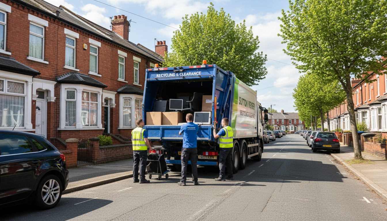 Professional Office Clearance team in Sutton Vesey loading waste into van
