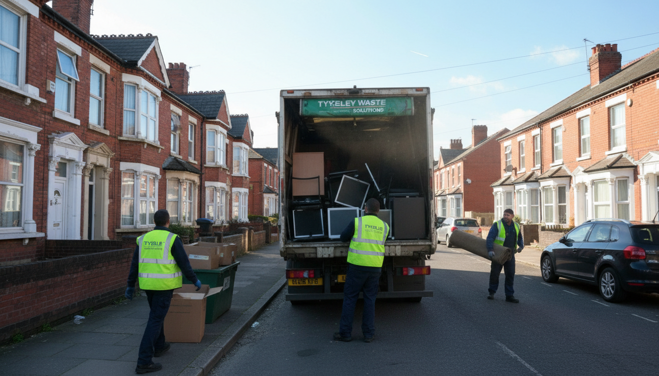 Professional Office Clearance team in Tyseley loading waste into van