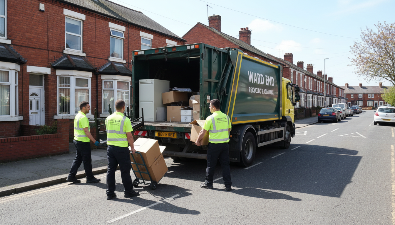 Professional Office Clearance team in Ward End loading waste into van