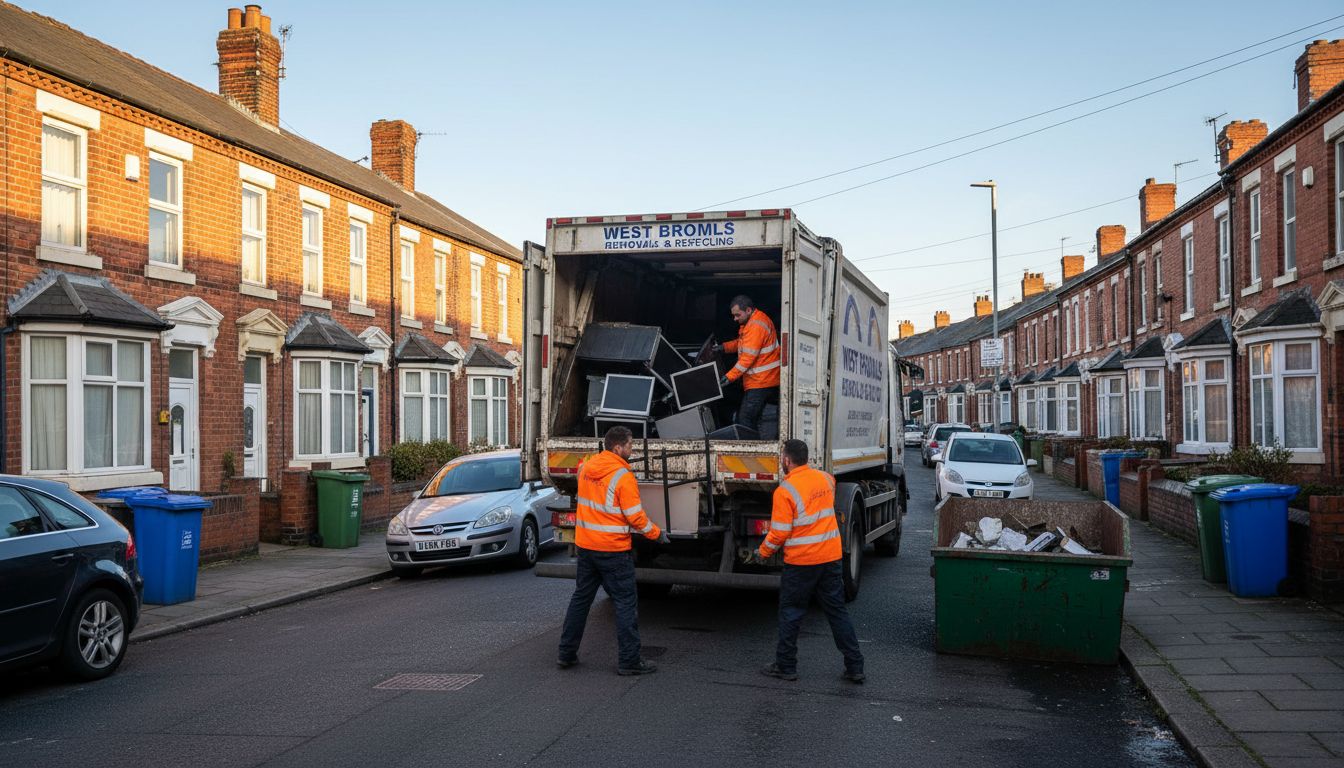 Professional Office Clearance team in West Bromwich loading waste into van
