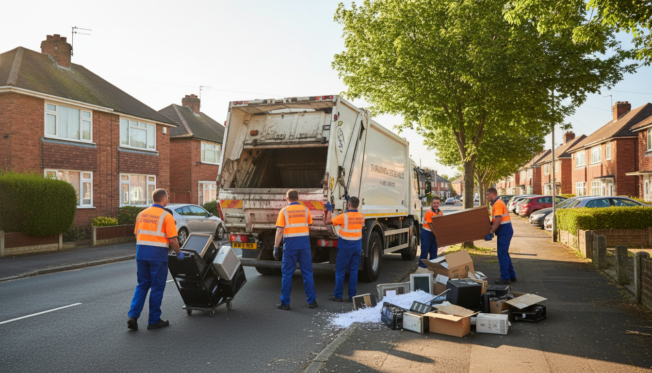 Professional Office Clearance team in West Heath loading waste into van
