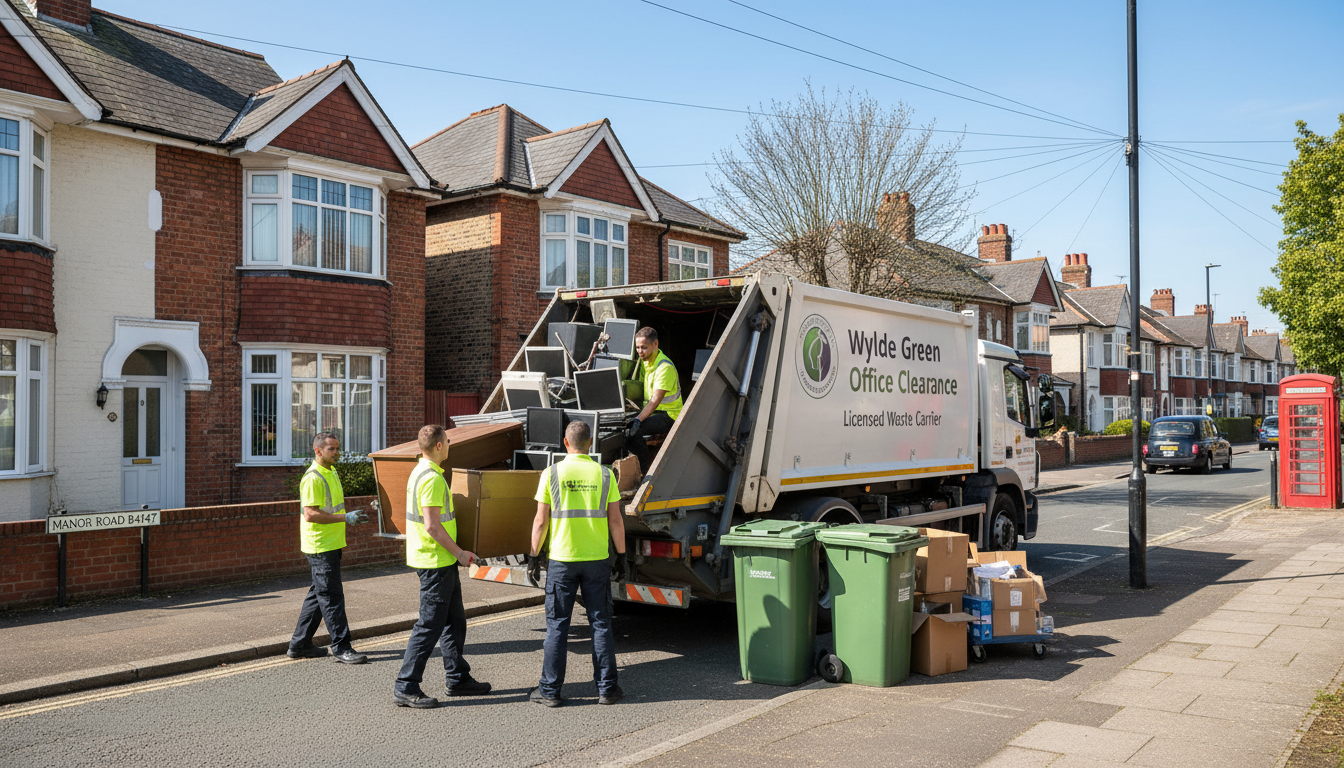 Professional Office Clearance team in Wylde Green loading waste into van