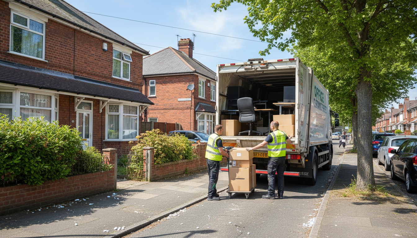 Professional Office Clearance team in Yardley Wood loading waste into van