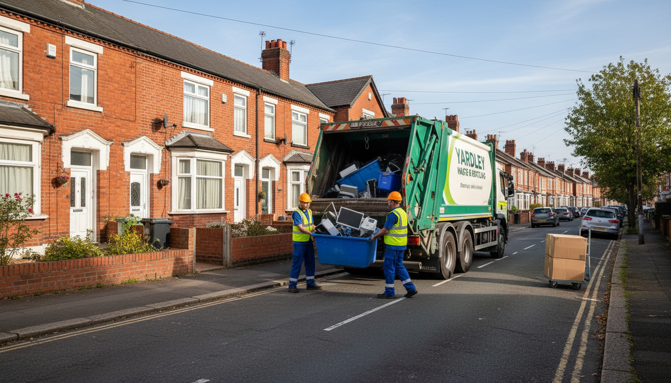 Professional Office Clearance team in Yardley loading waste into van