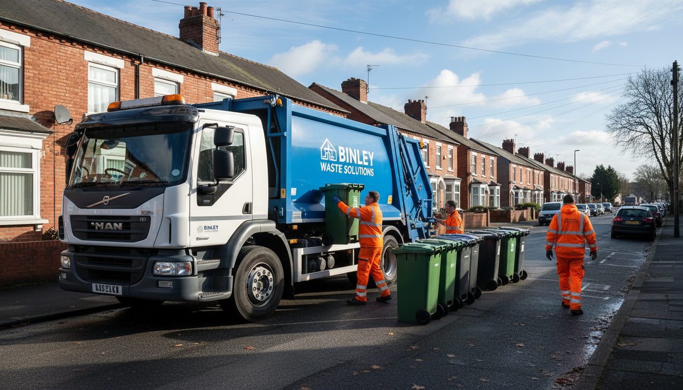 Professional Residential Waste Removal team in Binley loading waste into van