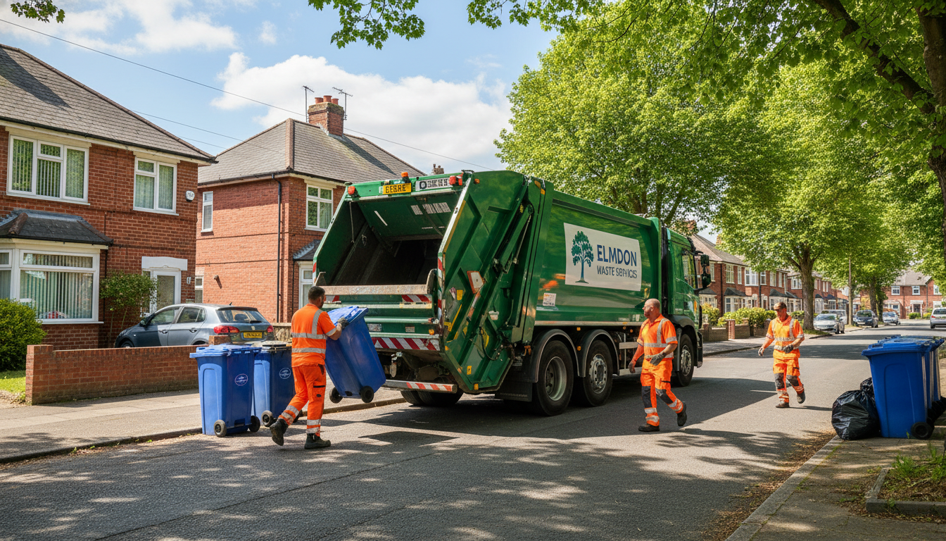 Professional Residential Waste Removal team in Elmdon loading waste into van