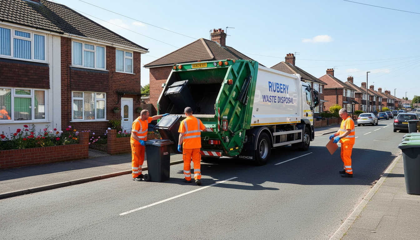 Professional Residential Waste Removal team in Rubery loading waste into van