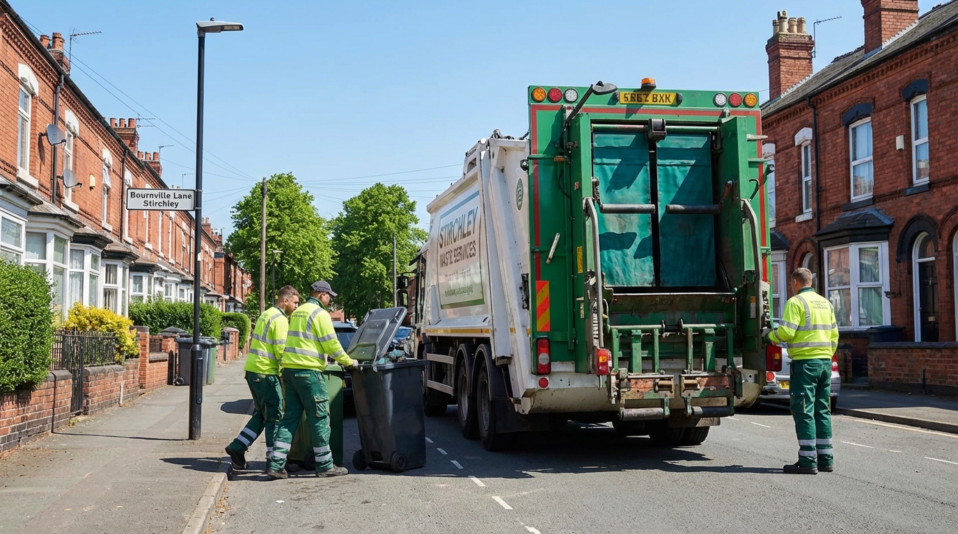 Professional Residential Waste Removal team in Stirchley loading waste into van