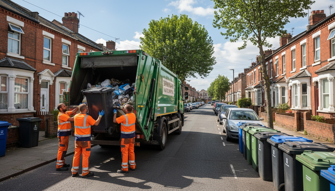 Professional Rubbish Removal team in Birmingham loading waste into van