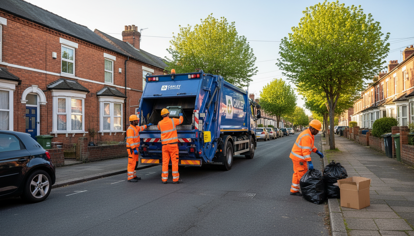 Professional Rubbish Removal team in Canley loading waste into van