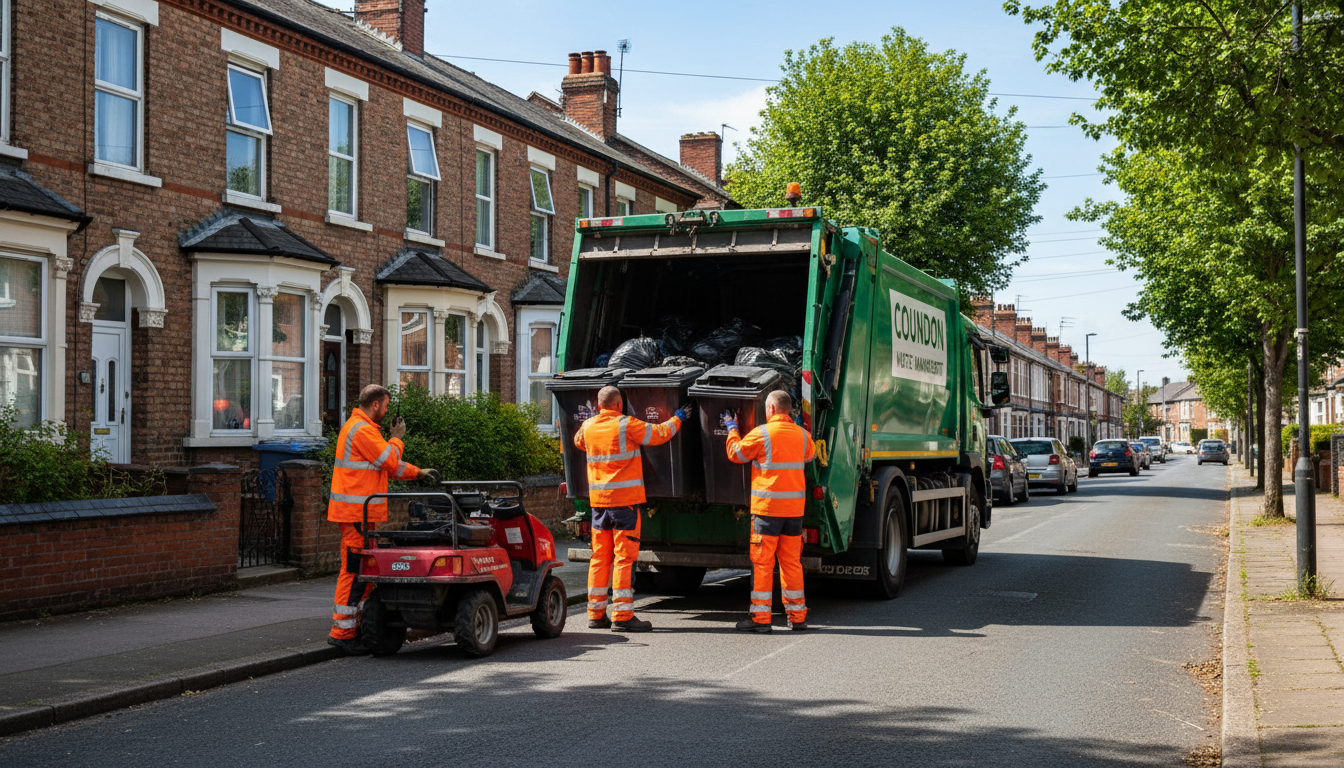 Professional Rubbish Removal team in Coundon loading waste into van