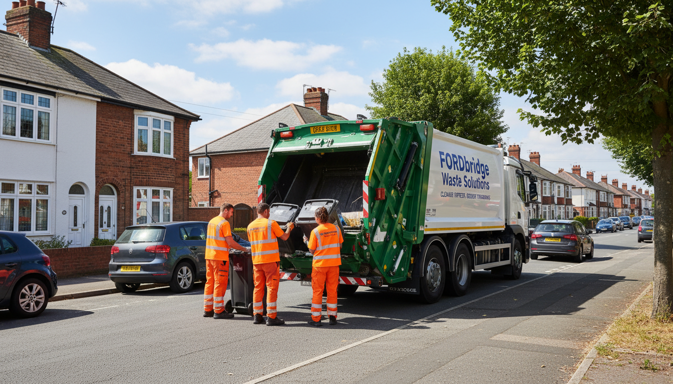 Professional Rubbish Removal team in Fordbridge loading waste into van