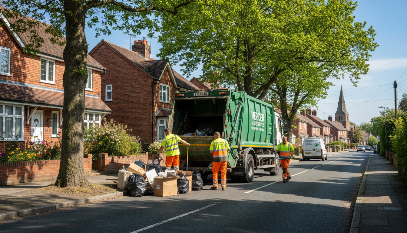 Professional Rubbish Removal team in Meriden loading waste into van