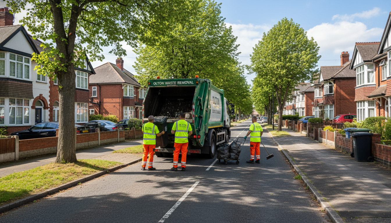 Professional Rubbish Removal team in Olton loading waste into van