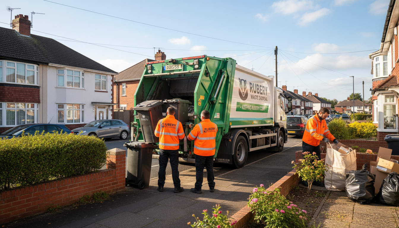 Professional Rubbish Removal team in Rubery loading waste into van