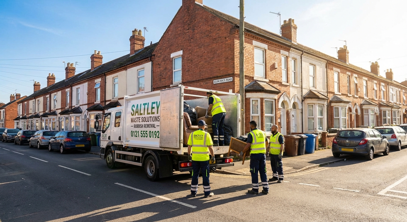 Professional Rubbish Removal team in Saltley loading waste into van