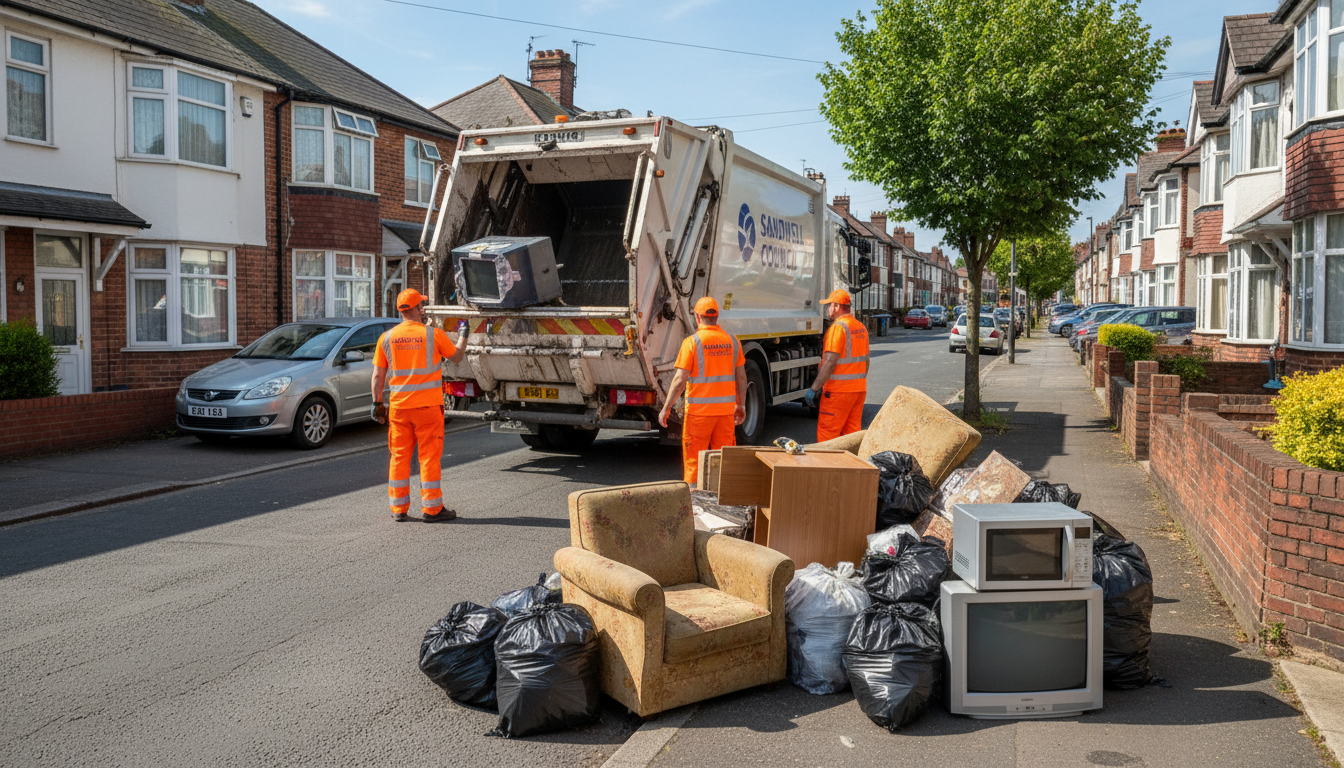 Professional Rubbish Removal team in Sandwell loading waste into van