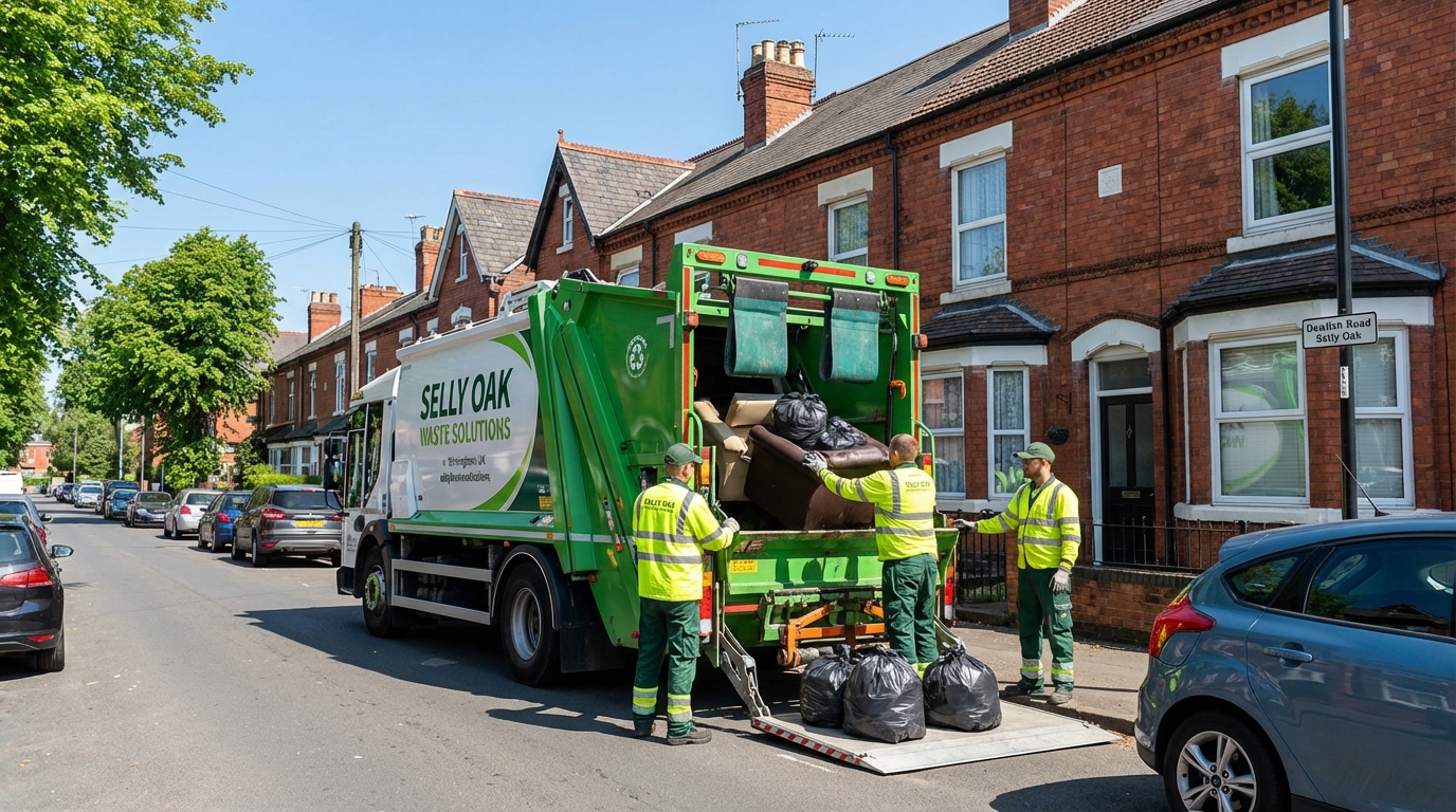 Professional Rubbish Removal team in Selly Oak loading waste into van