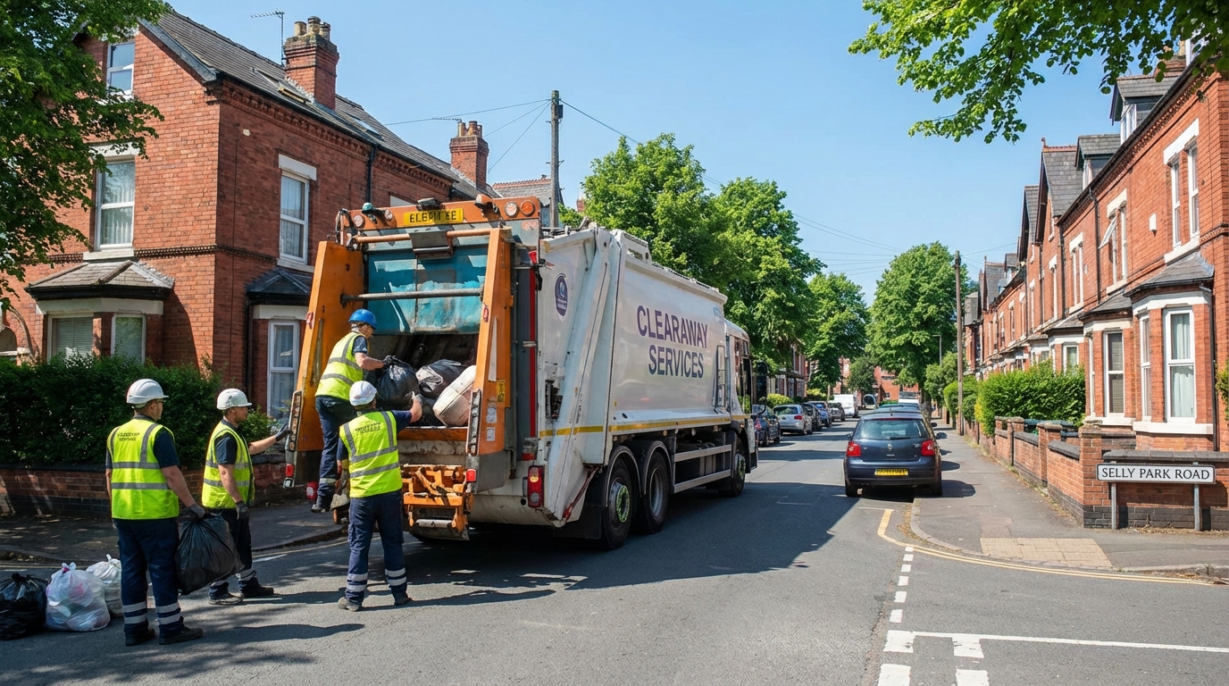 Professional Rubbish Removal team in Selly Park loading waste into van