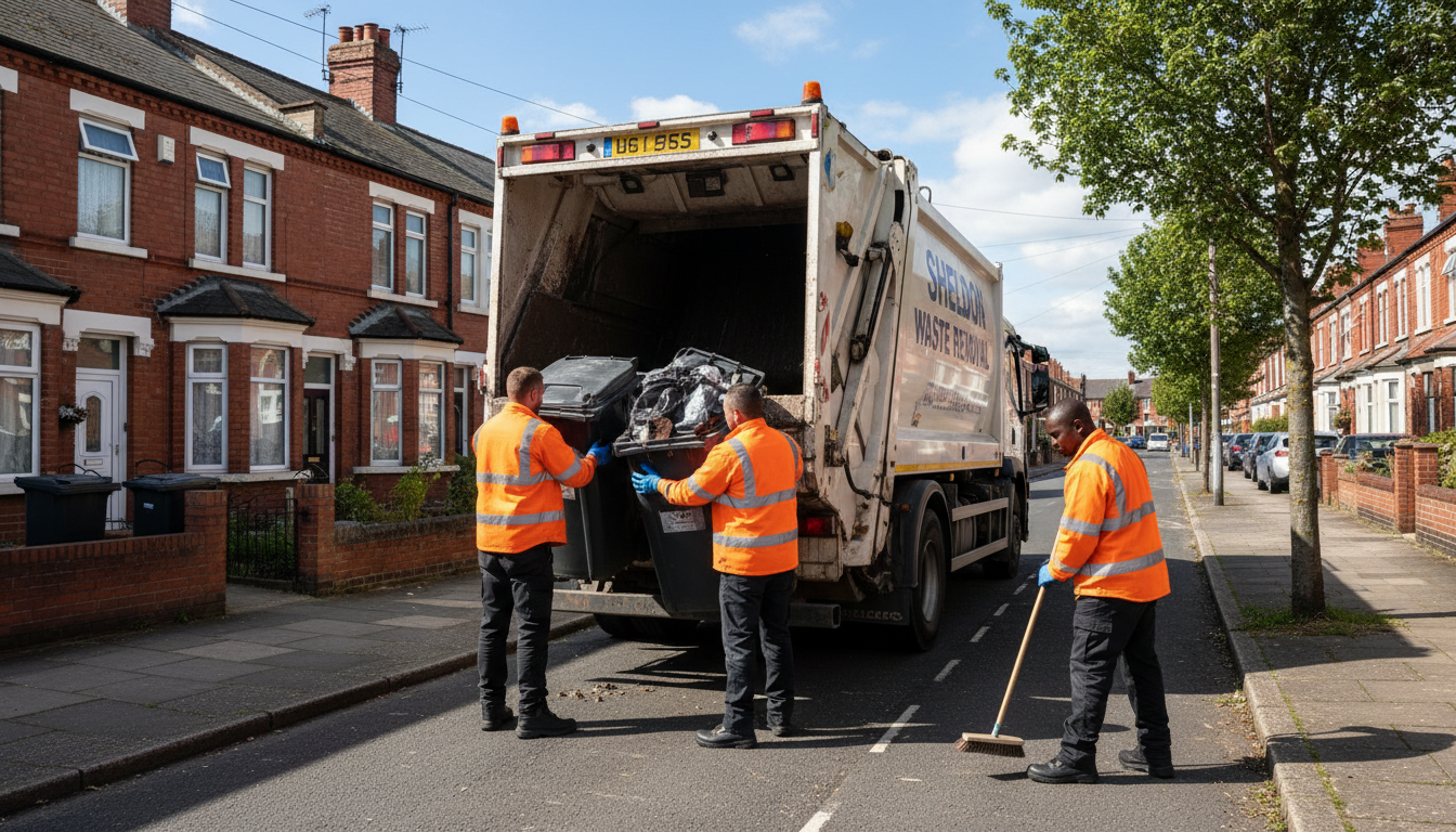 Professional Rubbish Removal team in Sheldon loading waste into van