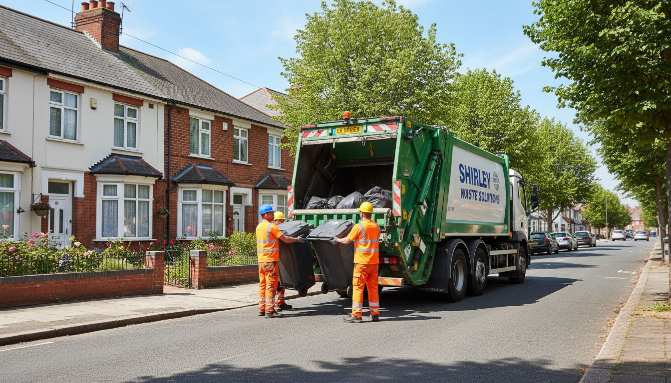 Professional Rubbish Removal team in Shirley loading waste into van