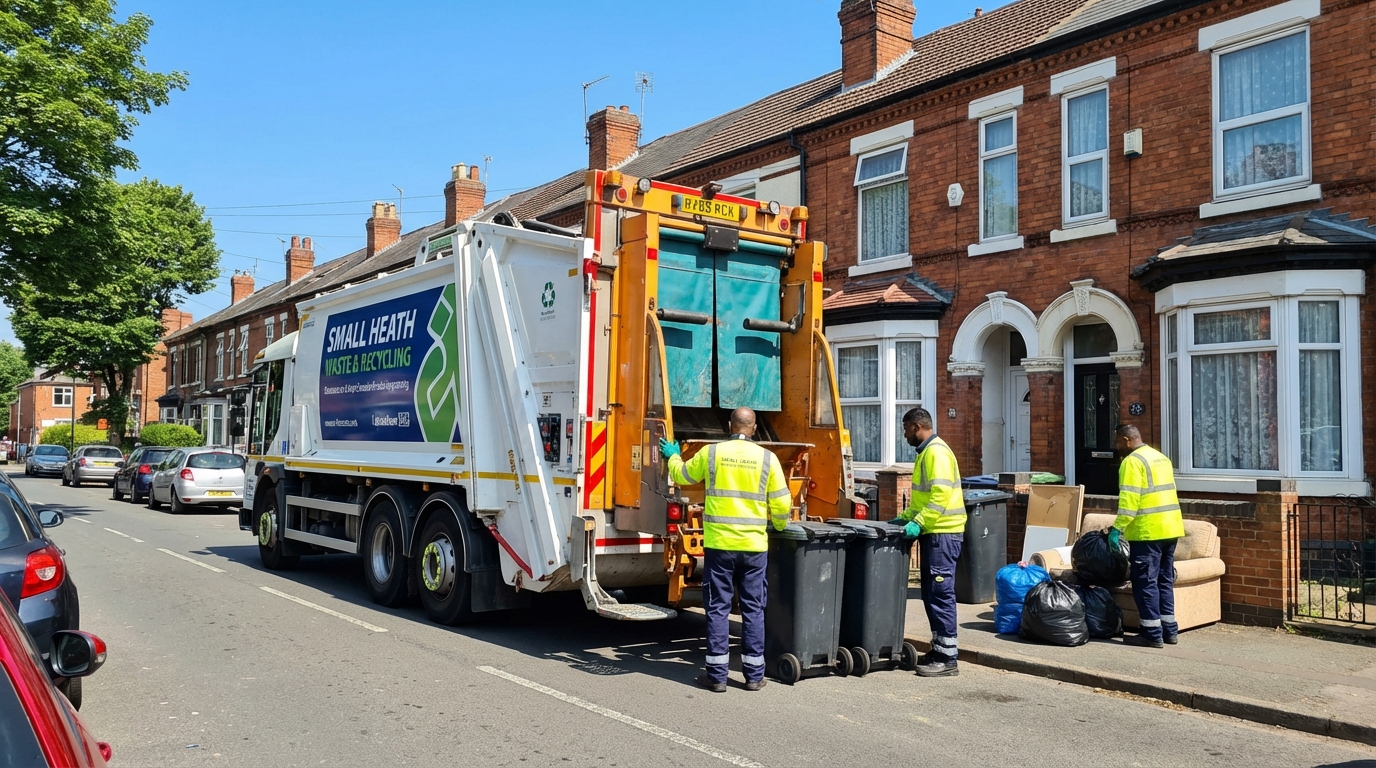 Professional Rubbish Removal team in Small Heath loading waste into van