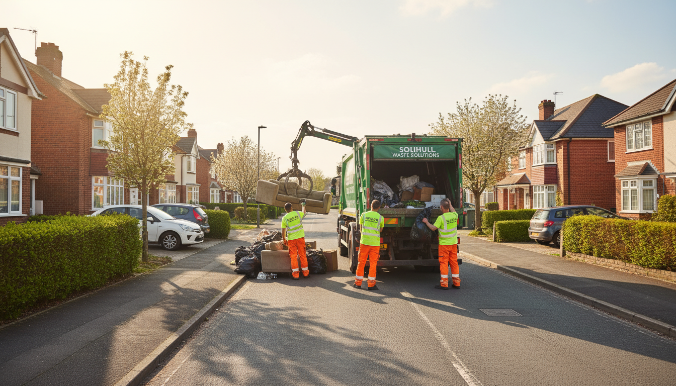 Professional Rubbish Removal team in Solihull loading waste into van