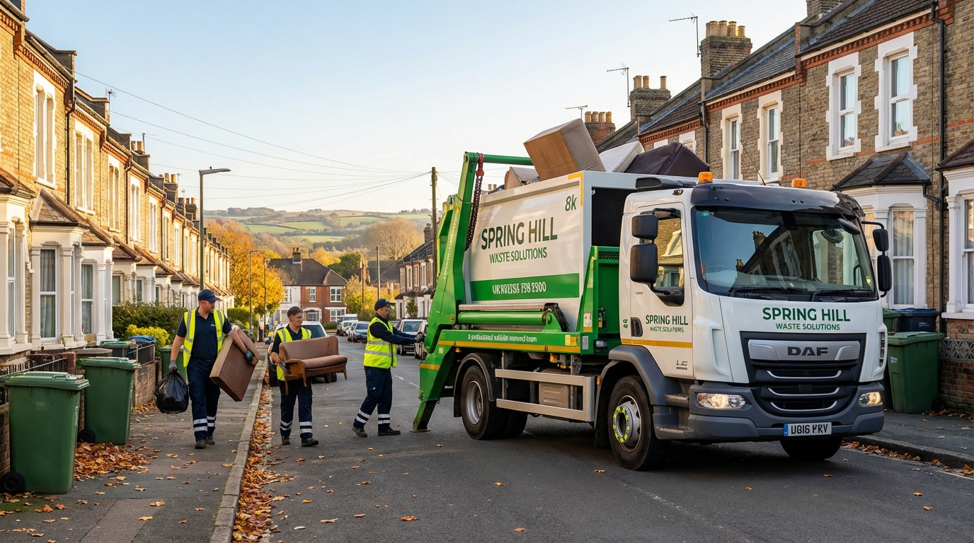 Professional Rubbish Removal team in Spring Hill loading waste into van