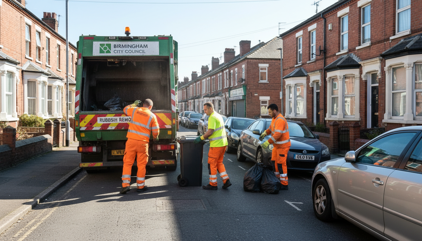 Professional Rubbish Removal team in Stirchley loading waste into van
