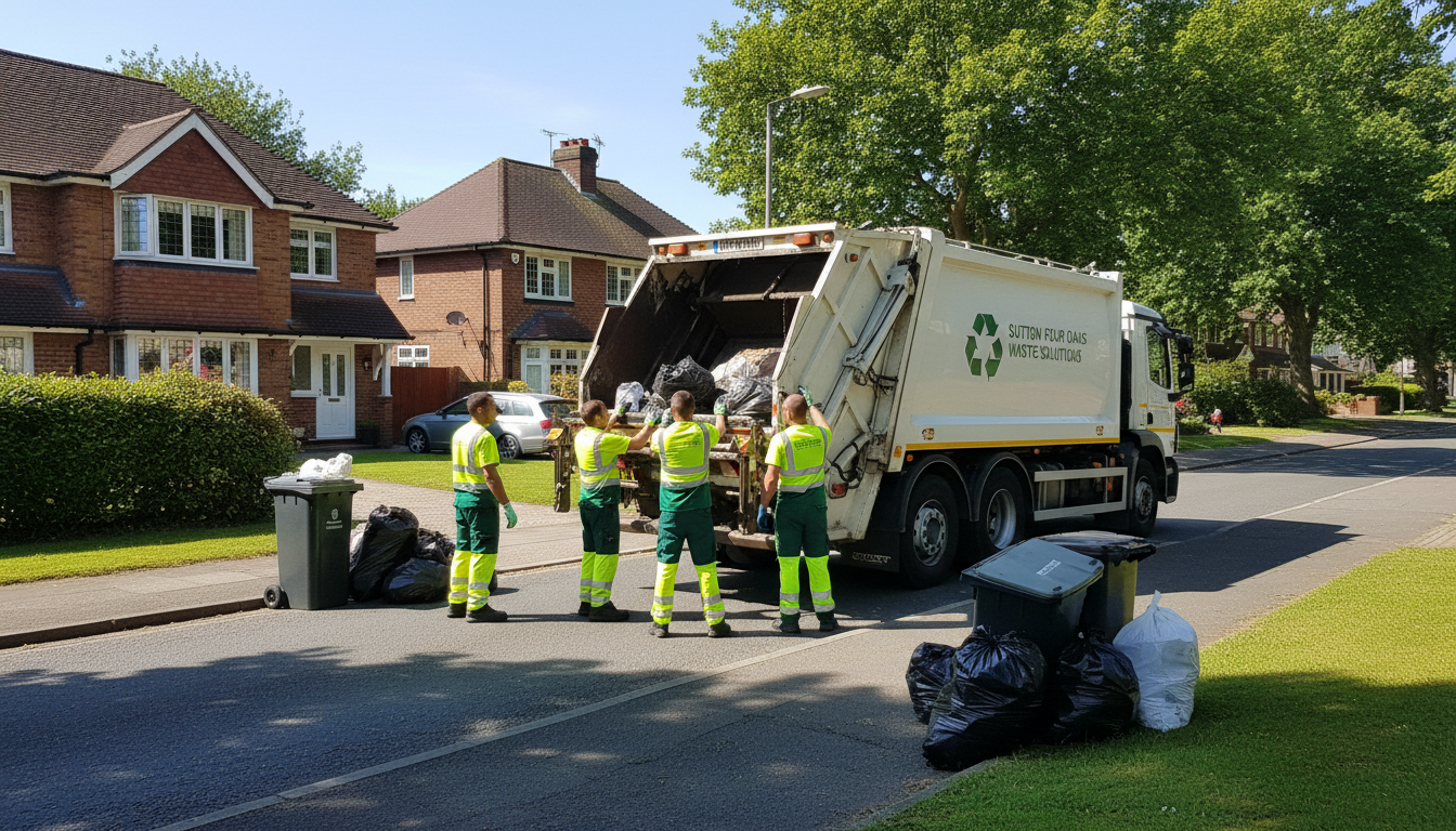 Professional Rubbish Removal team in Sutton Four Oaks loading waste into van
