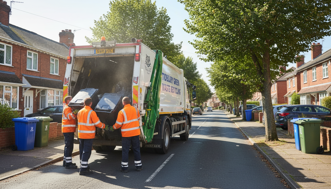 Professional Rubbish Removal team in Tidbury Green loading waste into van
