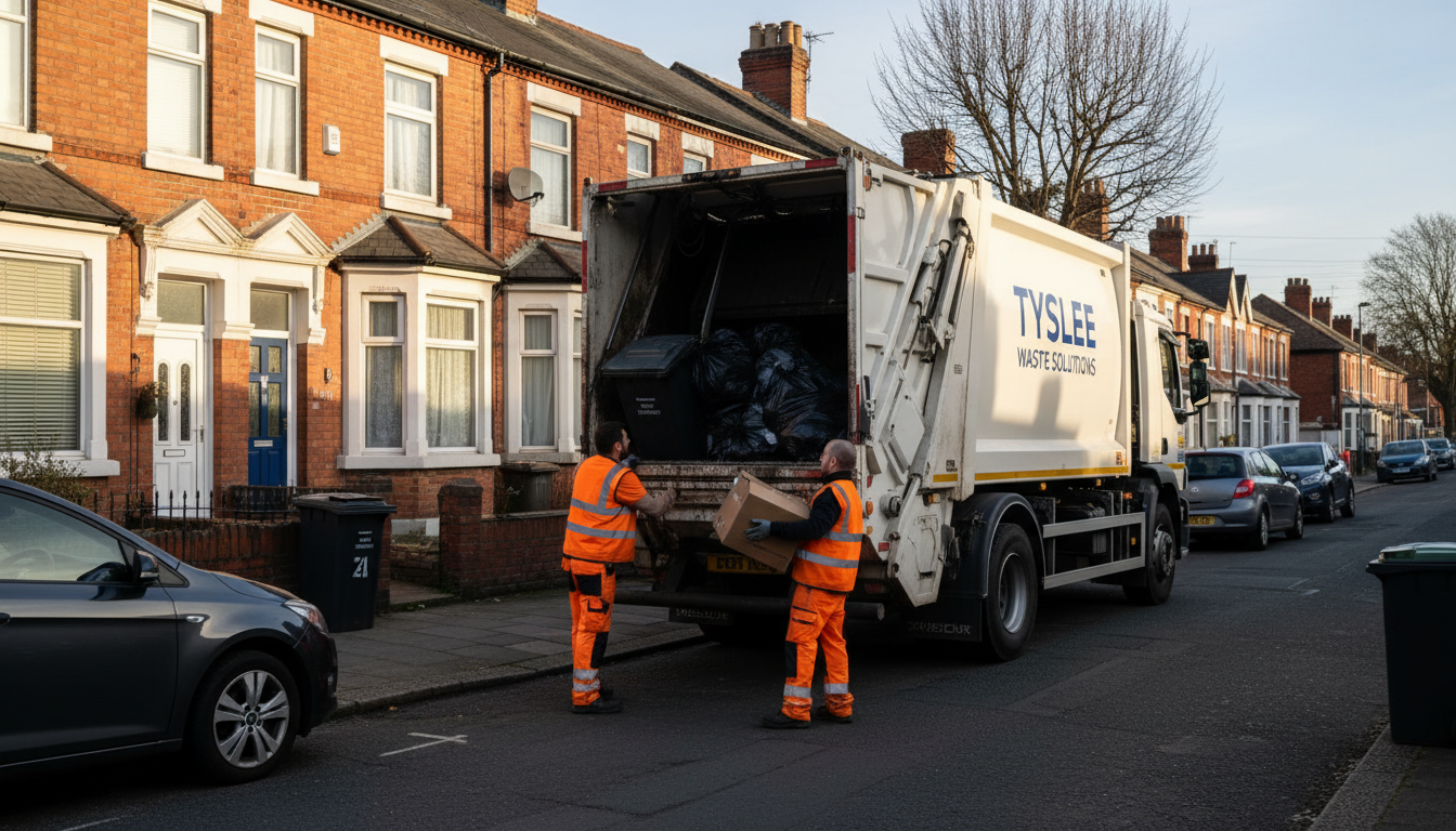 Professional Rubbish Removal team in Tyseley loading waste into van