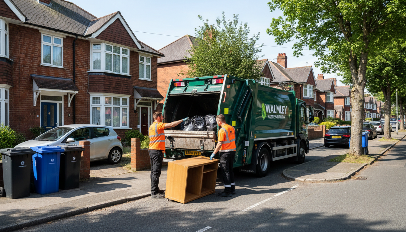 Professional Rubbish Removal team in Walmley loading waste into van