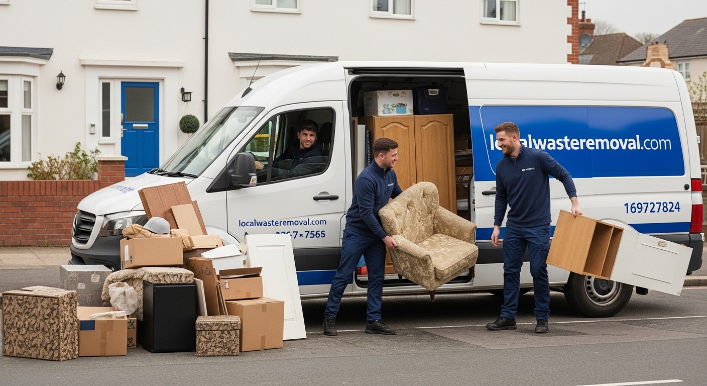 Professional Same Day Waste Removal team in Alum Rock loading waste into van