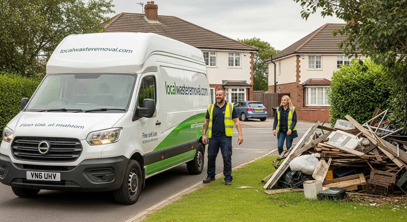 Professional Same Day Waste Removal team in Aston loading waste into van