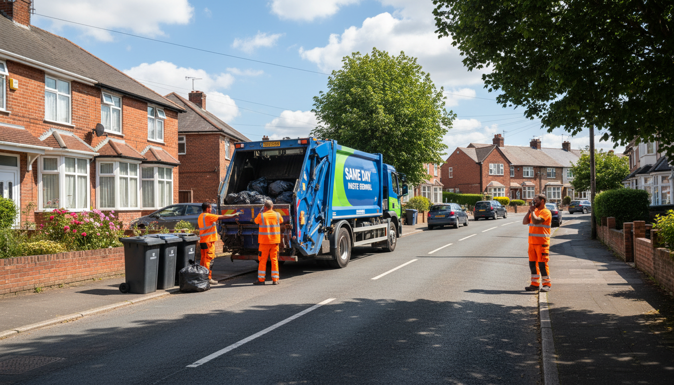 Professional Same Day Waste Removal team in Lyndon loading waste into van