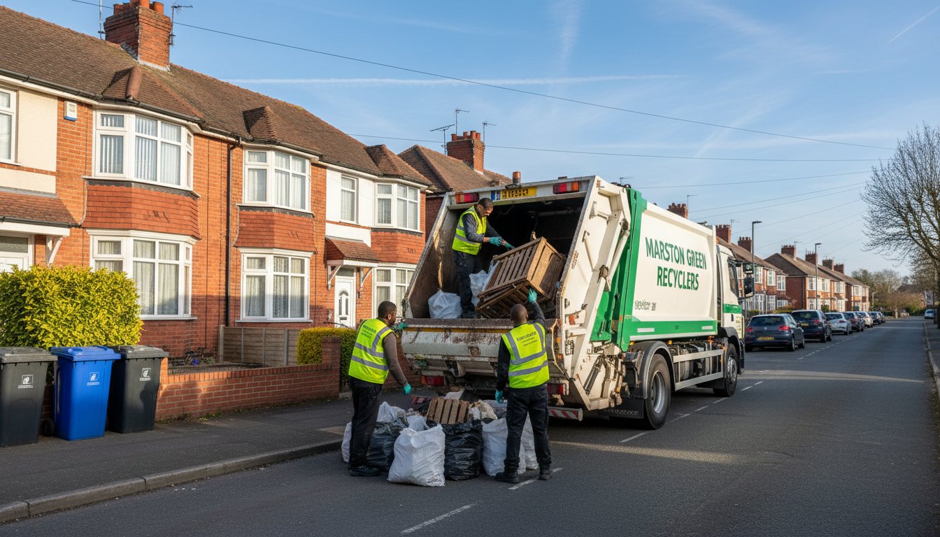 Professional Same Day Waste Removal team in Marston Green loading waste into van