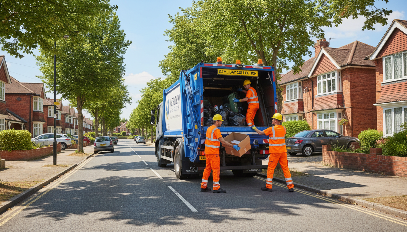Professional Same Day Waste Removal team in Meriden loading waste into van