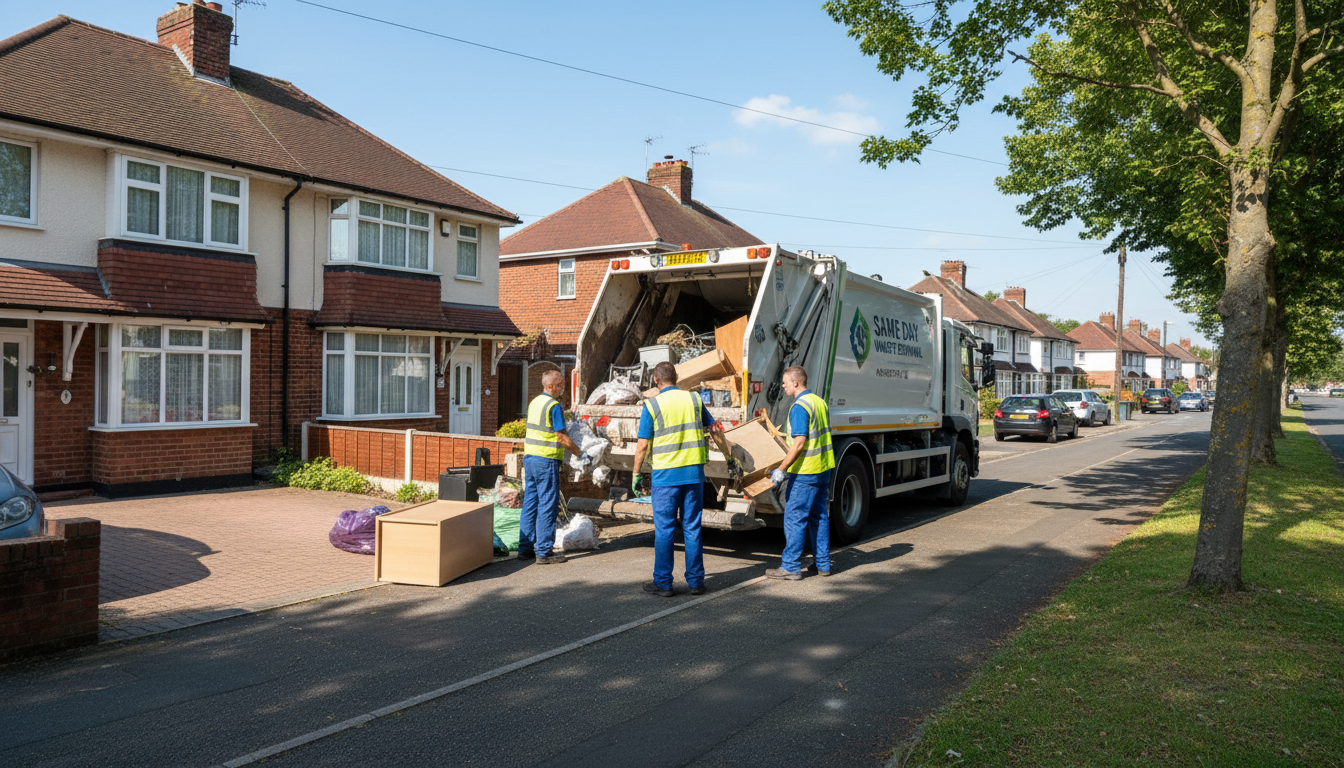 Professional Same Day Waste Removal team in Monkspath loading waste into van