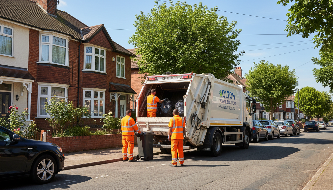 Professional Same Day Waste Removal team in Olton loading waste into van