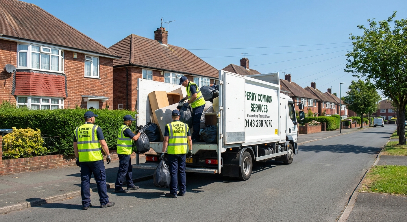 Professional Same Day Waste Removal team in Perry Common loading waste into van