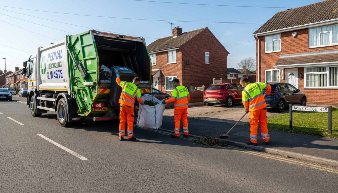 Professional Same Day Waste Removal team in Rednal loading waste into van