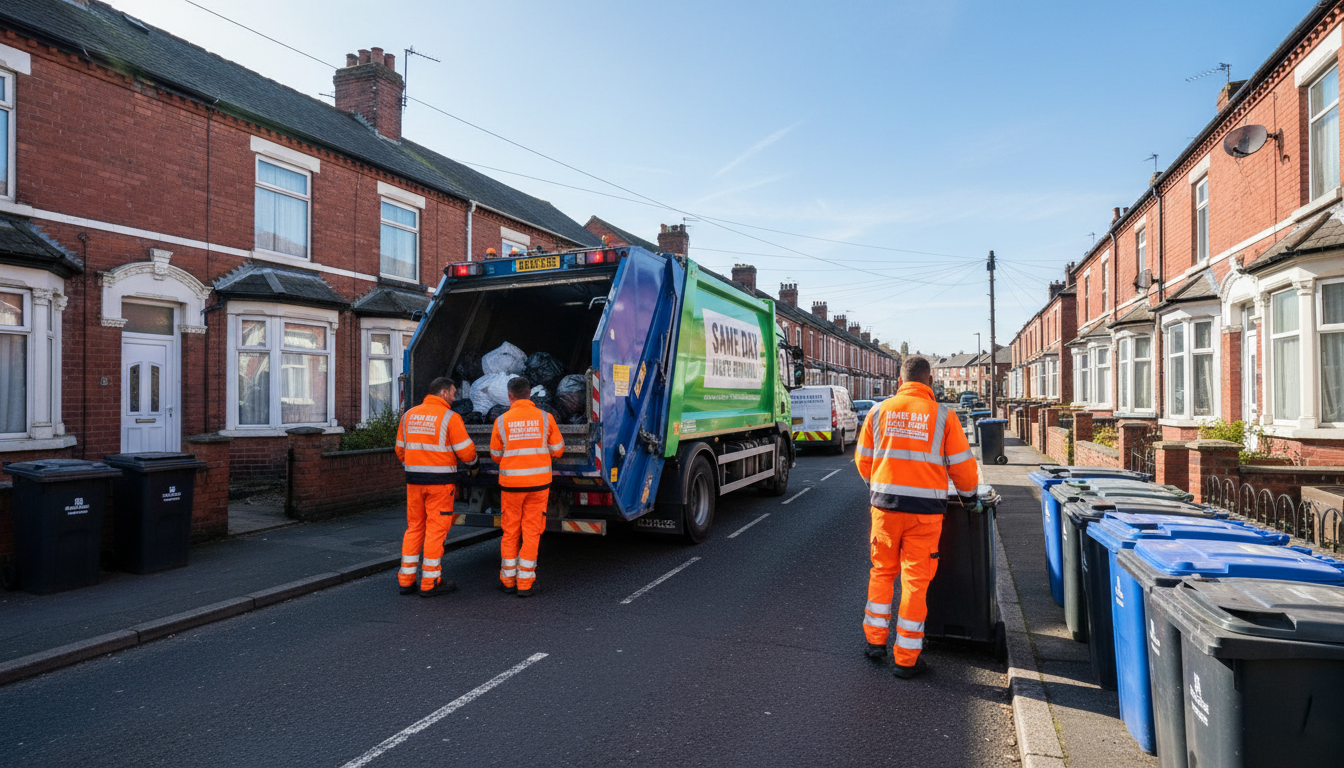 Professional Same Day Waste Removal team in Sandwell loading waste into van
