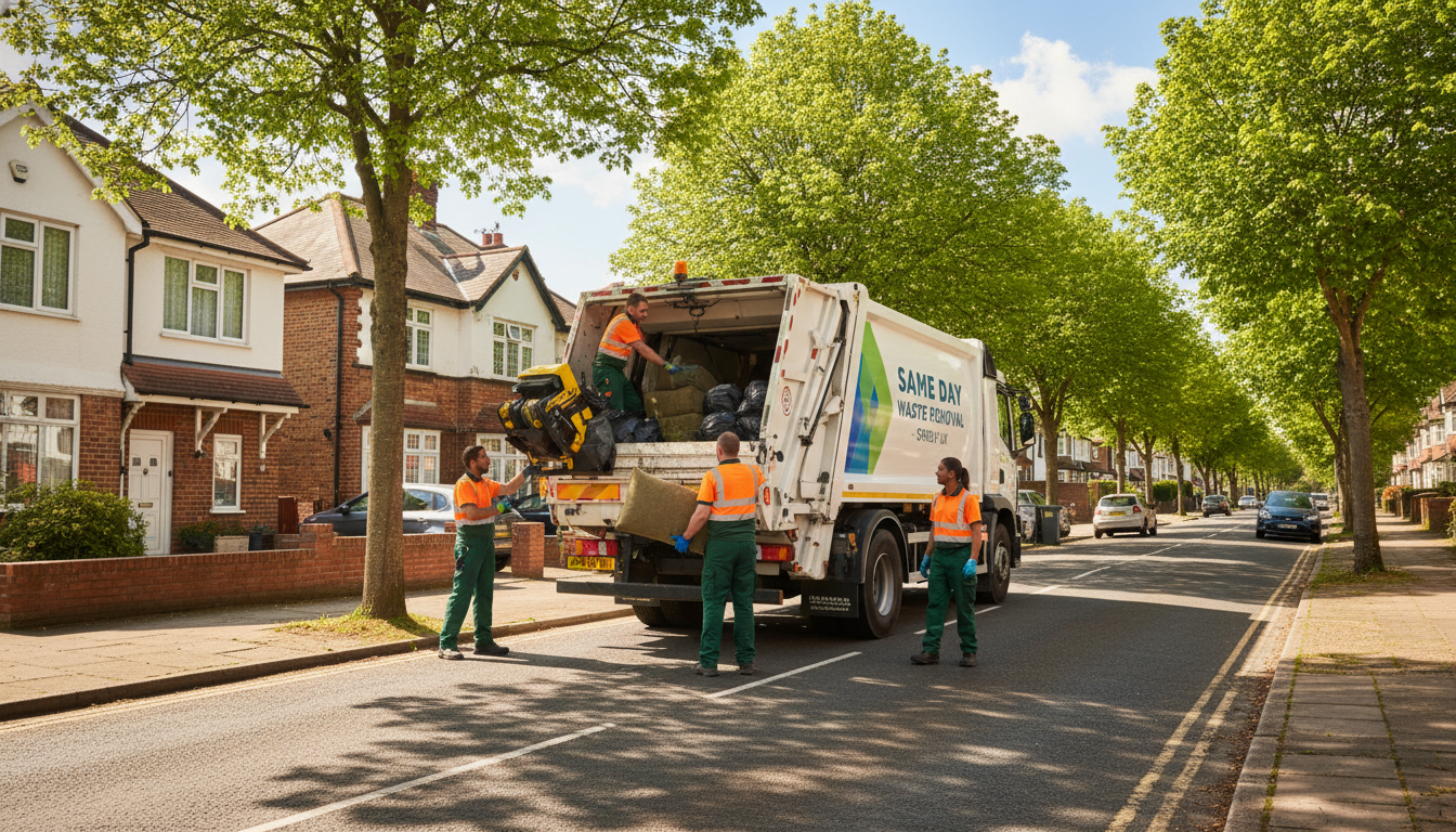 Professional Same Day Waste Removal team in Shirley loading waste into van
