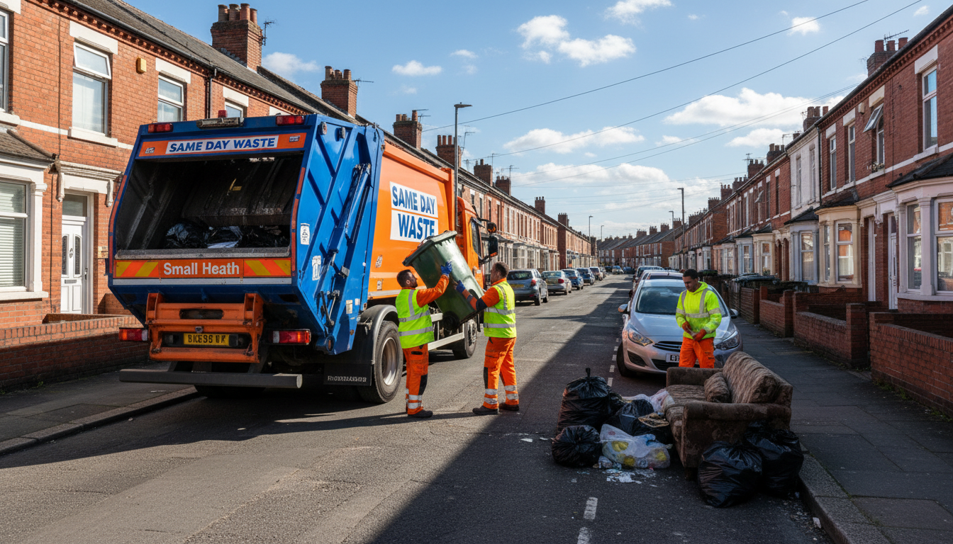 Professional Same Day Waste Removal team in Small Heath loading waste into van