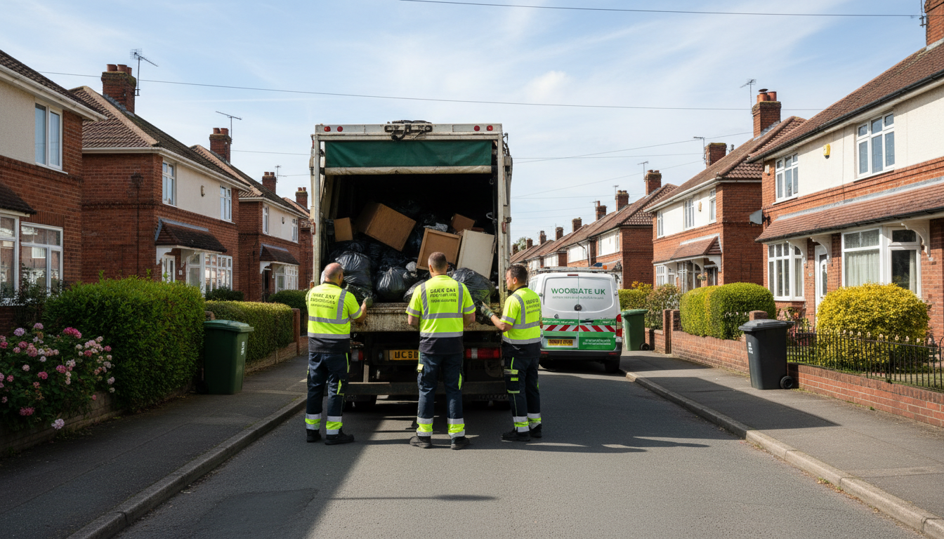 Professional Same Day Waste Removal team in Woodgate loading waste into van