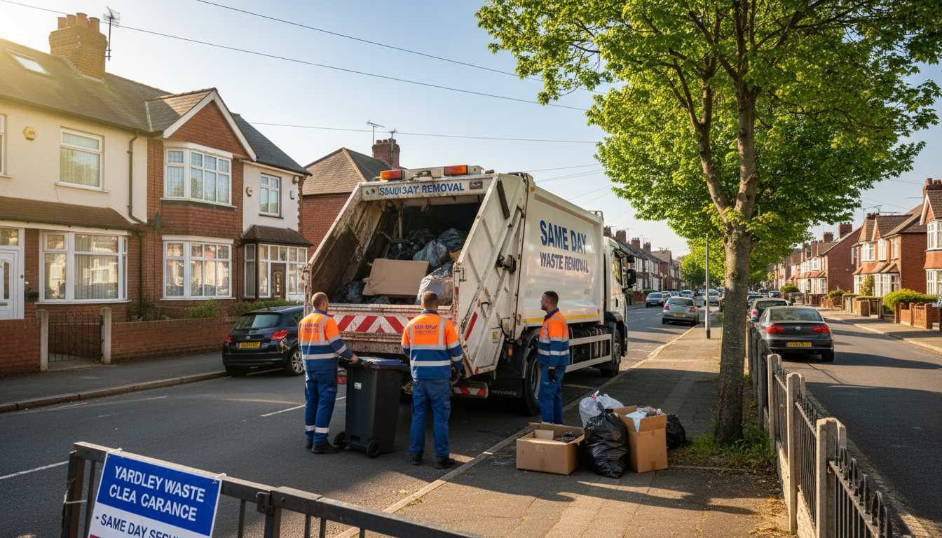 Professional Same Day Waste Removal team in Yardley loading waste into van