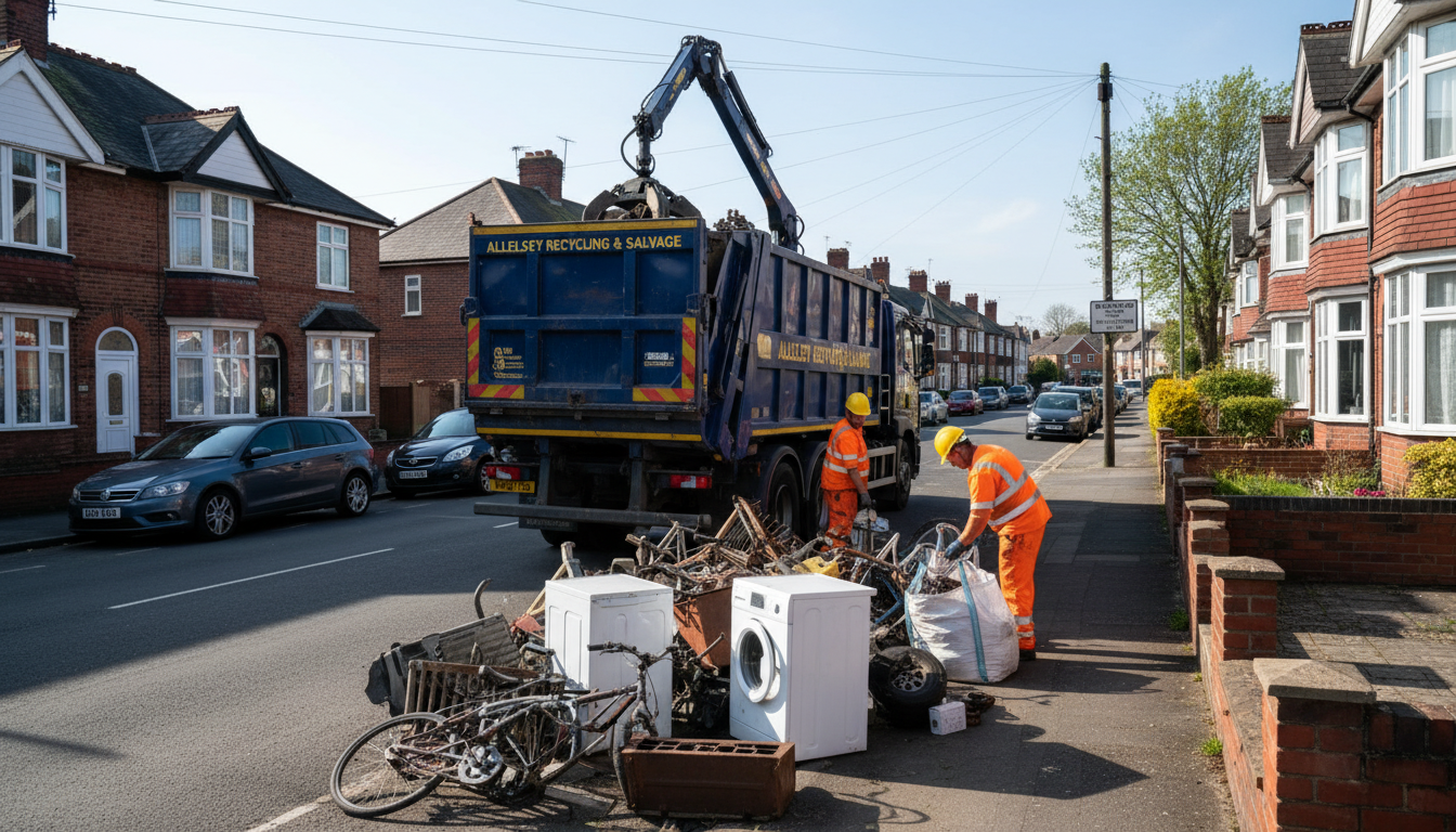 Professional Scrap Metal Removal team in Allesley loading waste into van